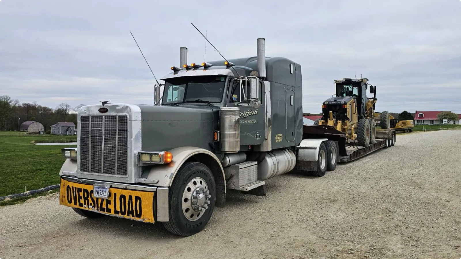 oversize load grey truck